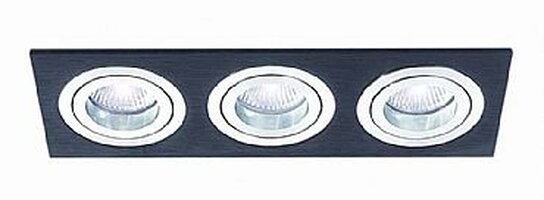 Hranatá - BPM 3056LED2.D40.3K Vestavné svítidlo Aluminio Negro černá 3x 7W LED 230V - BPM