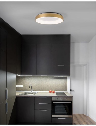Kruhová - NV 9353854 Stropní svítidlo RANDO THIN kartáčovaný zlatý hliník a akryl LED 50W 230V 3000K IP20 stmívatelné - NOVA LUCE - foto 1