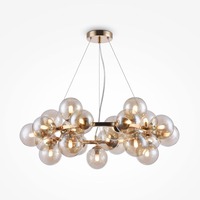 Kruhová - M MOD548PL-25G Závěsné svítidlo Dallas 28W jantarové sklo kov designové - MAYTONI
