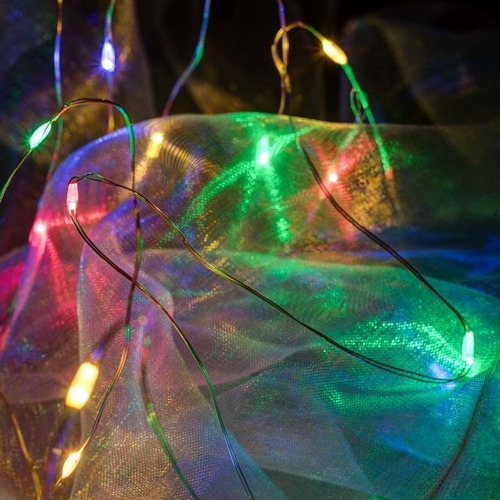 LED osvětlení na BATERIE - DLED BL22M DecoLED LED světelný řetěz na baterie - barevný, 20 diod, 2,3 m - foto 1