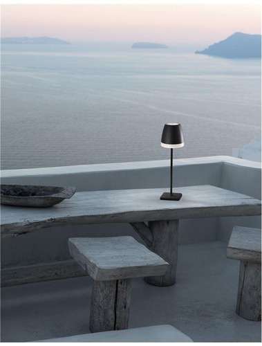 Na baterie - NV 9223400 Venkovní stolní lampa COLT černý litý hliník a akryl LED 2W 3000K IP54 62st. 5V DC vypínač na těle USB kabel stmívatelné - NOVA LUCE - foto 1