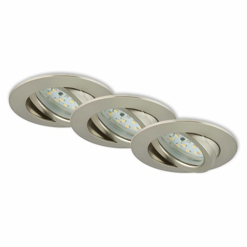 Kruhová - BRI 7232-032 3ks sada LED vestavné svítidlo, pr. 8,2 cm, 5,5 W, matný nikl - BRILONER - foto 1