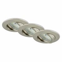 Kruhová - BRI 7232-032 3ks sada LED vestavné svítidlo, pr. 8,2 cm, 5,5 W, matný nikl - BRILONER