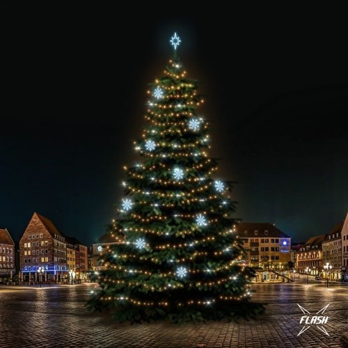 SADY na stromy - DLED TFS7023A LED světelná sada na stromy vysoké 21-23m, teplá bílá s Flash, ledové dekory 8EFD08 - foto 1