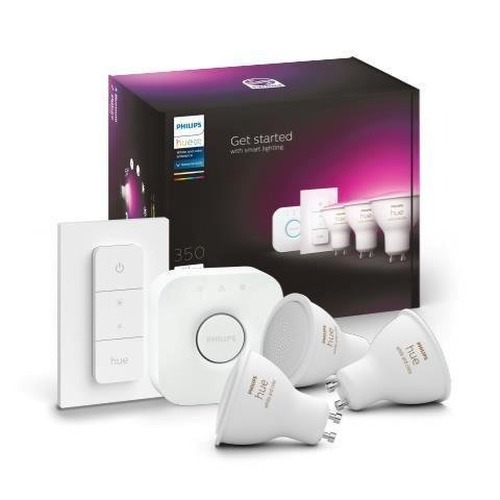 SmartHome Paul Neuhaus - PH 8719514340107 Hue Bluetooth LED White and Color Ambiance základní sada 3xLED žárovka GU10 + Dimmer Switch + Bridge 8719514340107 3x4,3W 3x350lm 2000K-6500K RGB - PHILIPS (929001953113) - foto 1