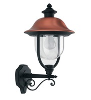 Nástěnná - FAN LANT-VENEZIA-AP1A Venkovní nástěnné svítidlo UP VENEZIA černá/měď, 1xE27, IP44, 29 x 52,5 x 25 cm - FANEUROPE