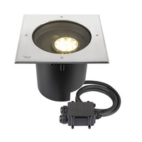 Zapuštěná - LA 1009171 DASAR® XL svítidlo do země, asymetrické, 3000K, 70°/40°, IP65/IP67, čtvercové, nerezová ocel / černá - BIG WHITE (SLV)