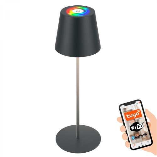 Stolní lampy dekorační - BRILO 7559015 BRILONER Coloris LED stolní lampička Smart nabíjecí, ovládání přes aplikaci, stmívatelné, antracit 7559015 - foto 1