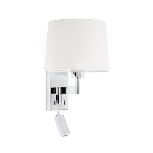 Dekorativní - FARO 68493-01 ARTIS chrom/bílá nástěnná lampa se čtecí lampičkou - FARO - foto 1