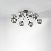 Dekorativní - FAN I-HONEY-PL8-NER Stropní svítidlo Honey, černé, 8 x G9, 28 x 88,4 x 80,8 cm - FANEUROPE
