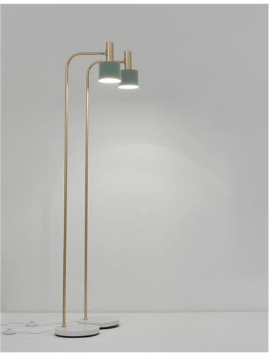 Stojací lampy - NV 9426654 Stojací lampa PAZ zlatý kov mentolové kovové stínidlo bílá základna E27 1x12W 230V IP20 bez žárovky - NOVA LUCE - foto 1