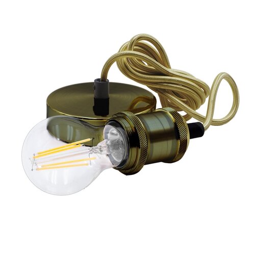 Subtilní - CEN FSBR-150 Kovový Závěs FUSION BARVA BRONZ pro LED žárovky délka 1500mm E27 IP20 - CENTURY - foto 1