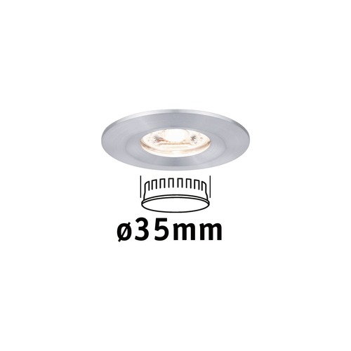 Koupelnová - P 94304 LED vestavné svítidlo Nova mini nevýklopné IP44 1x4W 2.700K hliník broušený 230V - PAULMANN - foto 1