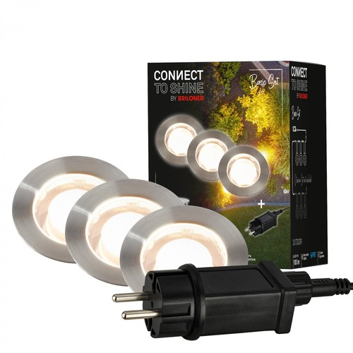 Connect To Shine - BRI 3914032 CONNECT TO SHINE startovací sada Padouk 3ks LED zapuštěných svítidel do země, IP67 - BRILONER - foto 1