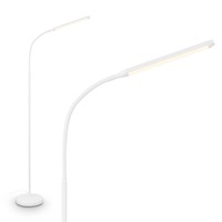 Stojací lampy - BRILO 1660016 Mura stojanová lampa - 6W, 600lm, LED, stmívatelné, dotykový vypínač, nastavitelné, bílé - BRILO