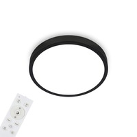 Kruhová - BRILO 3709-015 RGBW LED přisazené svítidlo pr. 38 cm, 22 W, 2900 lm, černá - BRILO