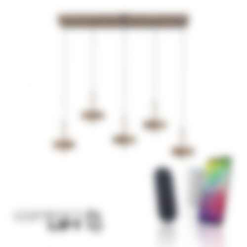 Dekorativní - PN 2249-34 Závěsné svítidlo Q-ROTATE 5 ramenné tmavá hnědá nastavitelná výška ZigBee 2700-5000K - PAUL NEUHAUS - foto 1