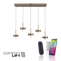 Dekorativní - PN 2249-34 Závěsné svítidlo Q-ROTATE 5 ramenné tmavá hnědá nastavitelná výška ZigBee 2700-5000K - PAUL NEUHAUS