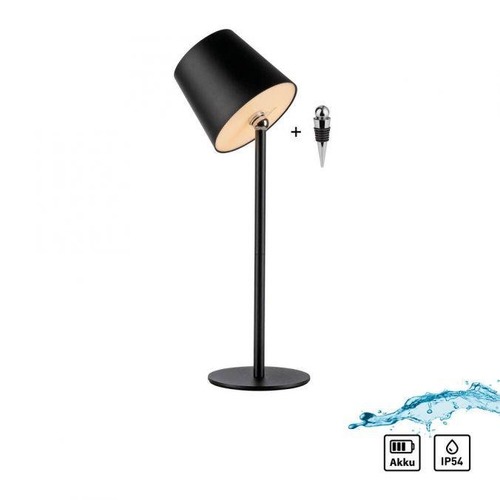 Na stůl - LD 19251-18 BOTERIA LED lampička na láhev, nabíjecí, s přídavnou nohou, černá 3000K - JUST LIGHT - foto 1