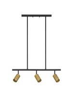 Podélná - NV 9111458 Závěsné svítidlo POGNO černá a zlatý hliník GU10 3x10W IP20 230V bez žárovky - NOVA LUCE