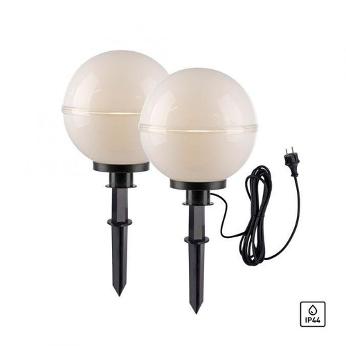 Zápichy - LD 19323-16-2 Koule, 2ks sada, IP44, pr.30cm, bílá, vč. zápich - JUST LIGHT - foto 1