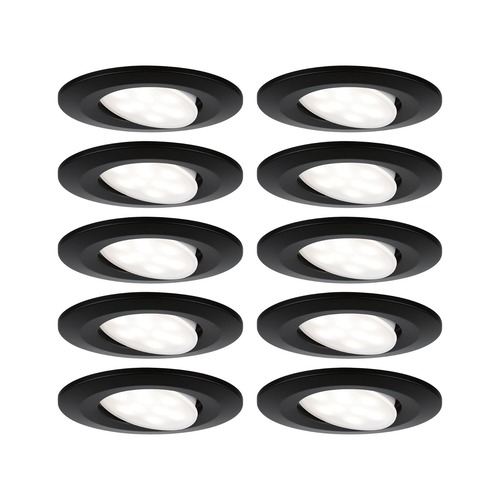 Koupelnová - P 92462 LED vestavné svítidlo Calla základní sada výklopné IP65 kruhové 90mm 30° 10x6W 230V 4000K černá mat - PAULMANN - foto 1
