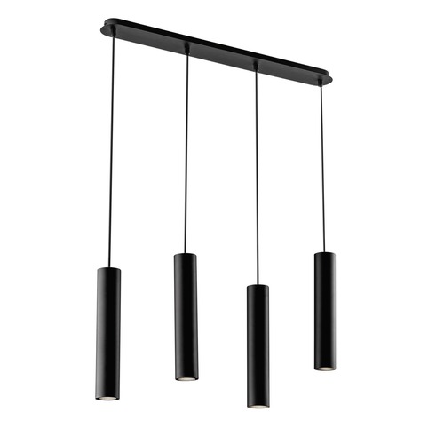 Dekorativní - FAN I-FLUKE-S4 NERO Závěsné svítidlo Fluke, kruhové, černé, 4 x GU10, 68 x 7 x 200 cm - FANEUROPE - foto 1