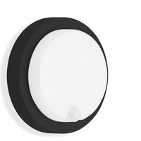 Nástěnná - TF 315305TF TELEFUNKEN LED venkovní nástěnné svítidlo s čidlem, pr. 17 cm, 12 W, černá - BRILONER