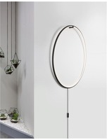 Dekorativní - NV 9108311 Nástěnné svítidlo RING černý hliník a akryl černý kabel LED 28W 230V 3000K IP20 stmívatelné - NOVA LUCE