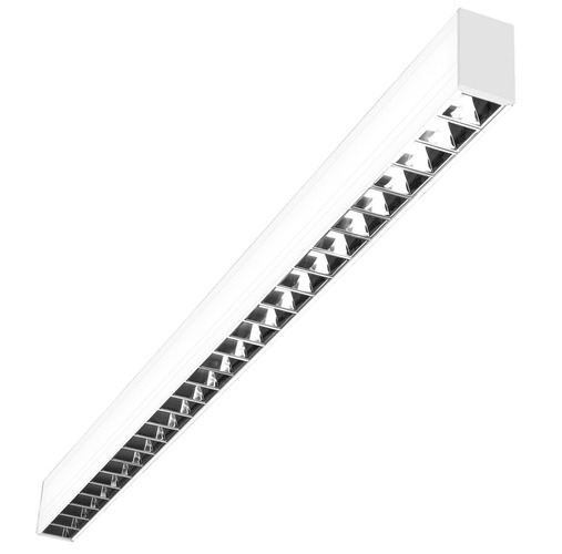 Technická - CEN LNK16BI-321240 LED liniové svítidlo LINKY bílá závěsné parabolický reflektor 32W 4000K Ra80 UGR16 60d IP20 1131x50x75mm včetně 2ks závěsů 1,5m - CENTURY - foto 1