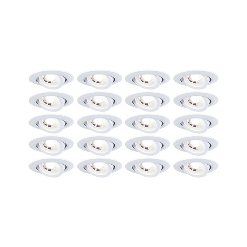 Kruhová - P 99997 LED vestavné svítidlo 20ks-sada výklopné kruhové 82mm 70° 20x4,8W 230V 3000K bílá mat - PAULMANN - foto 1