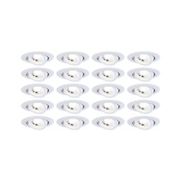 Kruhová - P 99997 LED vestavné svítidlo 20ks-sada výklopné kruhové 82mm 70° 20x4,8W 230V 3000K bílá mat - PAULMANN