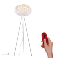 Stojací lampy - LD 11212-16 LOLAsmart - NAOMI LED stojací svítidlo, bílé, tkanina, stmívatelné, dálkový ovladač, App MEDION RGB+2700-5000K - LEUCHTEN DIREKT / JUST LIGHT