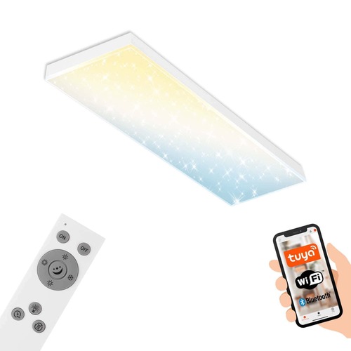 Hranatá - BRILO 7383-016 Hvězdné nebe CCT svítidlo LED panel, 100 cm, 28 W, 3000 lm, bílé - BRILO - foto 1