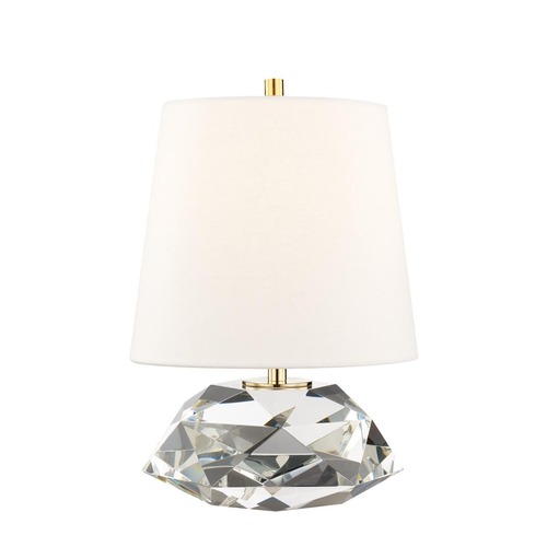 Stolní lampy dekorační - HVLG L1035-AGB-CE Stolní lampa HENLEY křišťál/textil staromosaz/bílá E27 1x40W - HUDSON VALLEY - foto 1