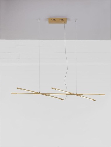 Podélná - NV 9695214 Závěsné svítidlo RACCIO mosazný zlatý kov a akryl LED 27W 230V 3000K IP20 stmívatelné - NOVA LUCE - foto 1