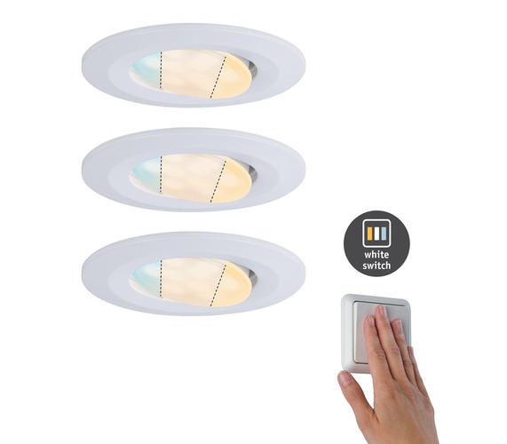 Koupelnová - P 92999 HomeSpa LED vestavné svítidlo Calla IP65 1x5,5W 230V WhiteSwitch výklopné 3ks sada včetně sv. zdroje - PAULMANN - foto 1