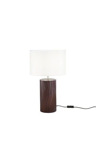 Stolní lampy dekorační - FAN I-WOODLOG-L Stolní lampa Woodlog (hnědý dřevěný podstavec) objímka E27, konstrukce pr. 30 x 52 cm, stínidlo pr. 30 x V 18,5 cm - FANEUROPE - foto 1