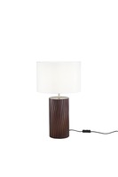 Stolní lampy dekorační - FAN I-WOODLOG-L Stolní lampa Woodlog (hnědý dřevěný podstavec) objímka E27, konstrukce pr. 30 x 52 cm, stínidlo pr. 30 x V 18,5 cm - FANEUROPE