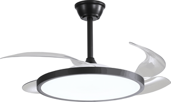 LED stropní svítidla Optonica - LED stropní ventilátor 36W/3CCT Black Slim + dálkové ovládání