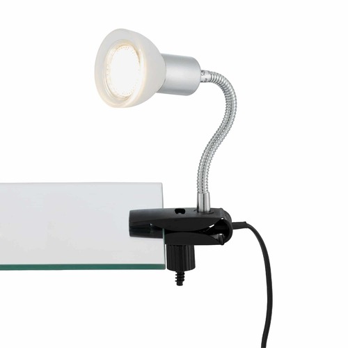 Stolní lampy s klipem - BRI 2989-016P Flexibilní svítidlo se svorkou 34 cm 1xGU10 3W 250lm titan-bílé - BRILONER - foto 1