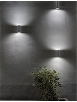 Nástěnná - NV 710022 Venkovní nástěnné svítidlo NERO tmavě šedý hliník skleněný difuzor GU10 2x7W 220-240V IP54 bez žárovky světlo nahoru a dolů - NOVA LUCE