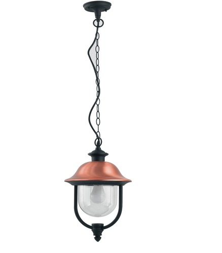 Závěsná - FAN LANT-VENEZIA-S1 Závěsné venkovní svítidlo VENEZIA černá/měď, 1xE27, IP44, 25 x 110 cm - FANEUROPE - foto 1