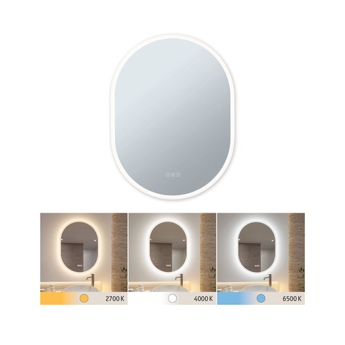K zrcadlu - P 71087 LED zrcadlo s osvětlením Mirra IP44 CCT 230V 22W stmívatelné zrcadlo/bílá - PAULMANN - foto 1