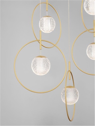 Vícečetná - NV 9695235 Závěsné svítidlo ATOS zlatý hliník a akryl LED 30W 3000K - NOVA LUCE - foto 1