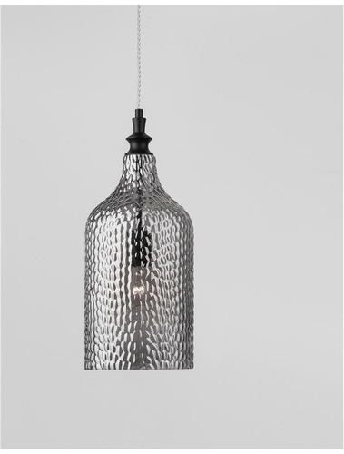 Válec - NV 9113711 Závěsné svítidlo MAROU kouřové šedé sklo matný černý kov E27 1x12W 230V bez žárovky IP20 - NOVA LUCE - foto 1