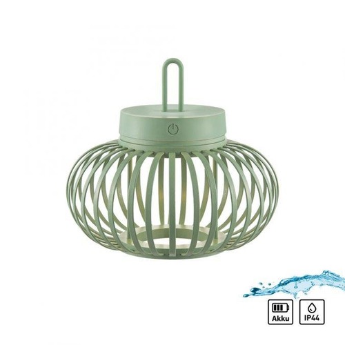 Na stůl - LD 19303-43 AKUBA LED stolní lampa průměr 25cm zelená na baterie USB IP44 stmívatelné dotykem 2700K - JUST LIGHT - foto 1