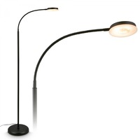 Stojací lampy - BRILO 1585015 Megg stojanová lampa - 12W, 800lm, LED, stmívatelná, nastavitelná, dotykový vypínač, černá - BRILO