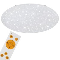 Kruhová - BRILO 3318-016 LED stropní svítidlo hvězdné nebe, CCT, noční světlo, dálkový ovladač, stmívatelné - BRILO