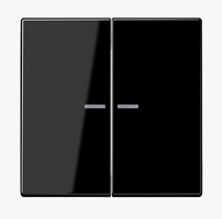 Vypínače a zásuvky - JU LS995KO5SW Hmatník vypínače / tlačítka dvojitý černý se světelnou diodou - JUNG